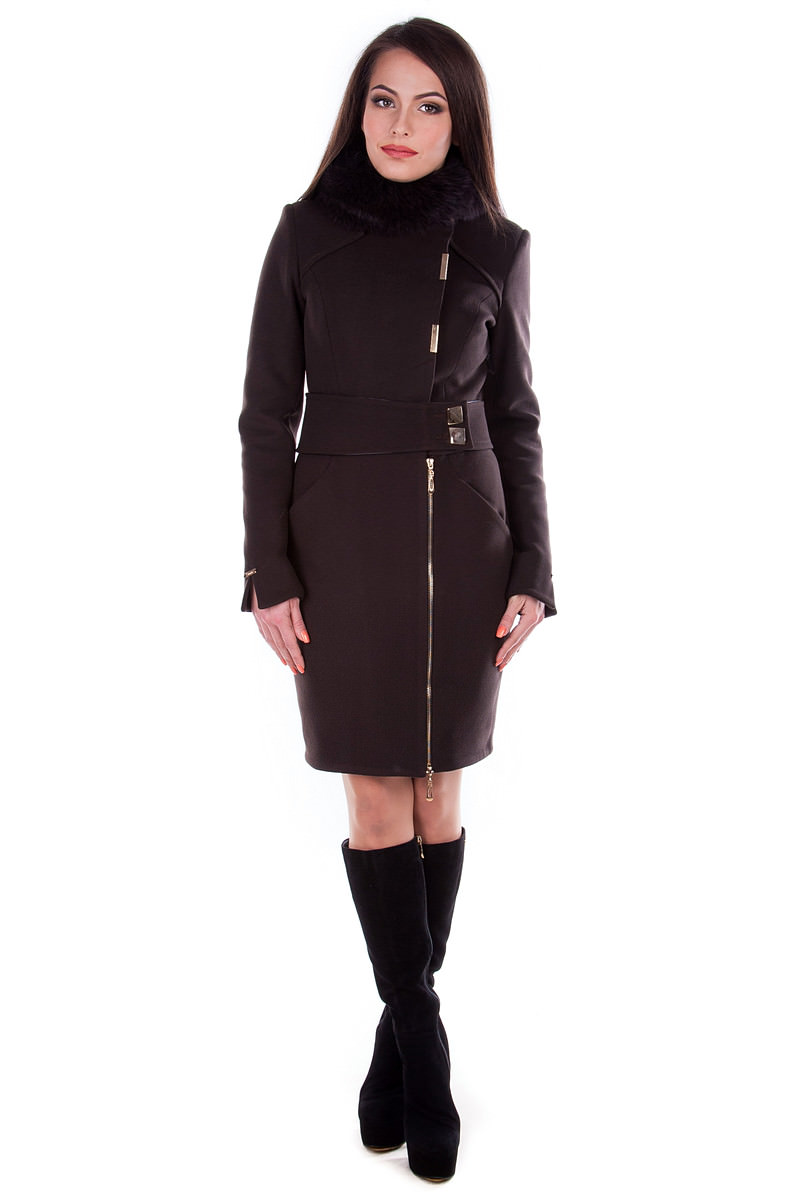Купить кашемировое пальто оптом от производителя Пальто Монте-Негро песец зима