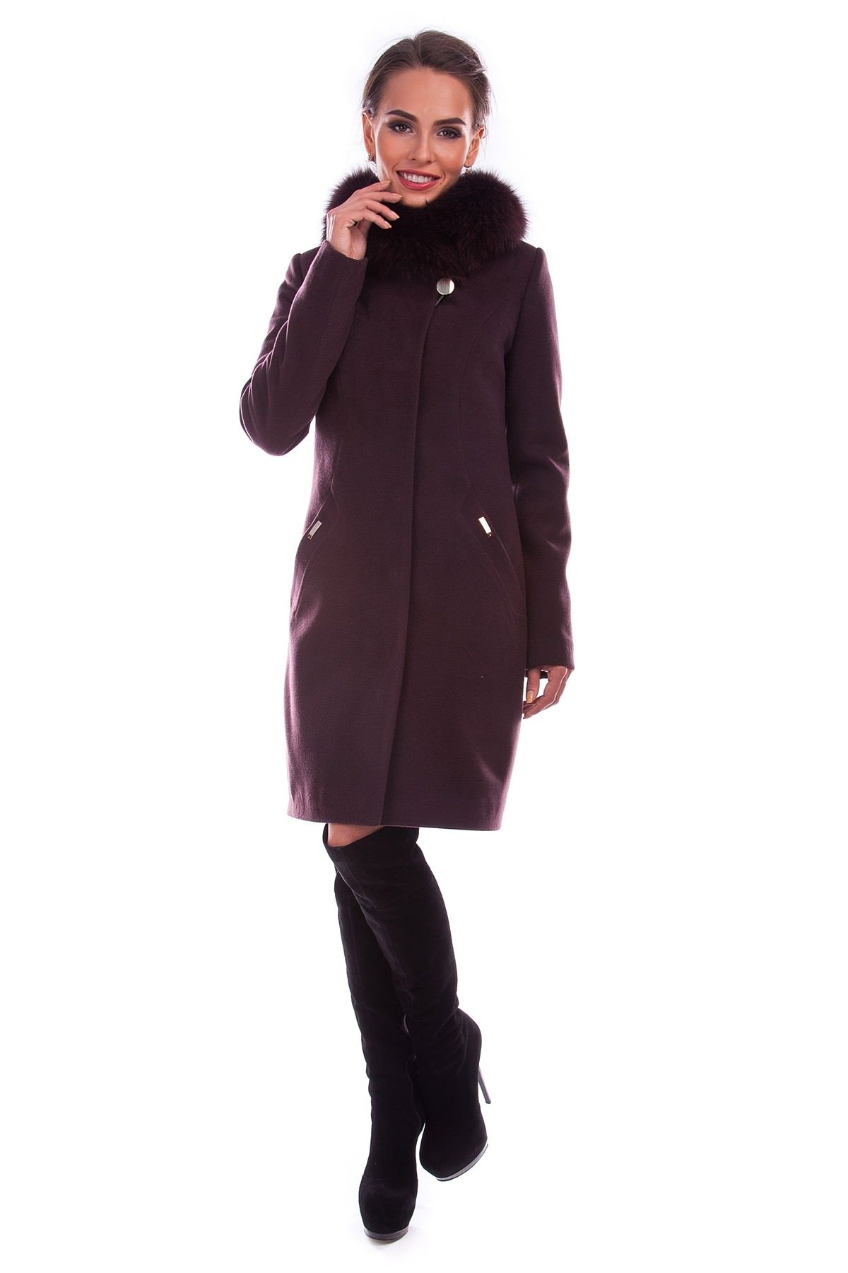 Женская одежда оптом от производителя Modus Пальто Хейли зима песец