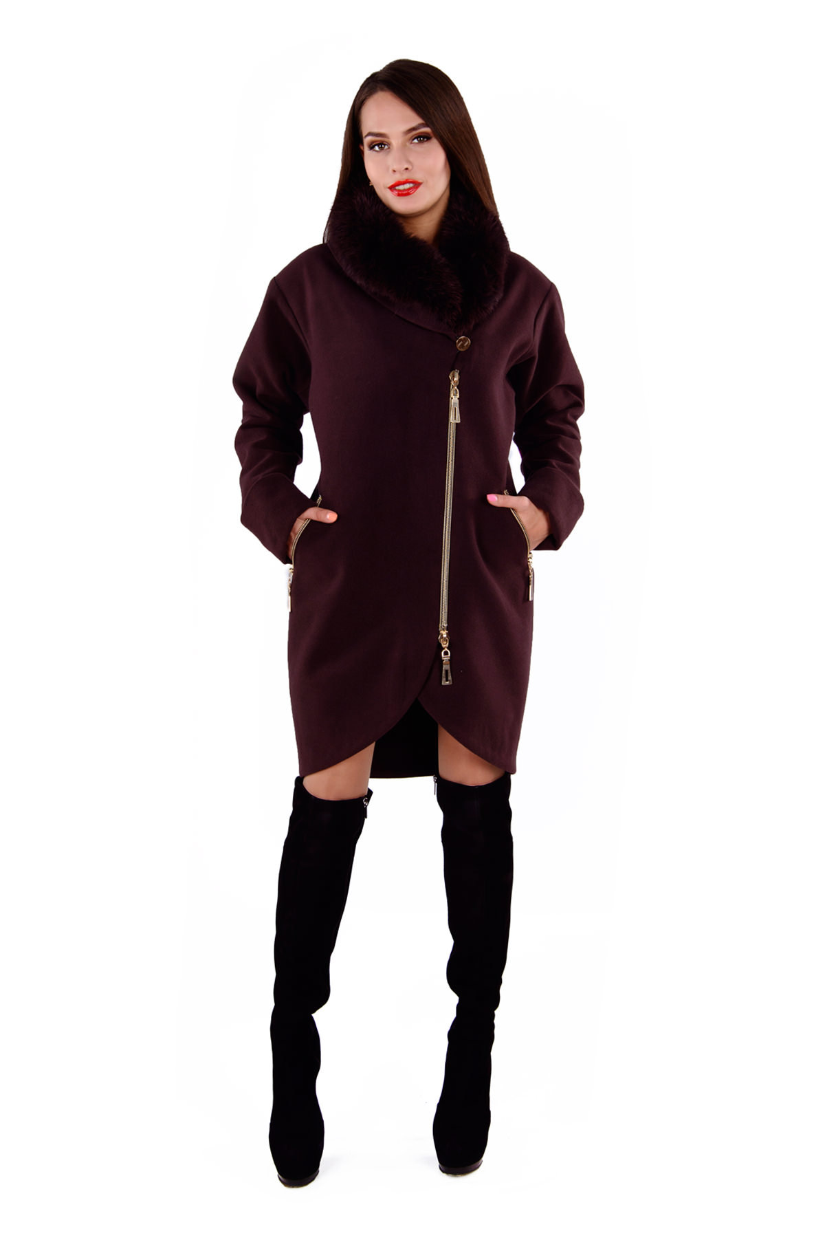 Женская одежда оптом от производителя Modus Пальто Бьорк зима песец лайт