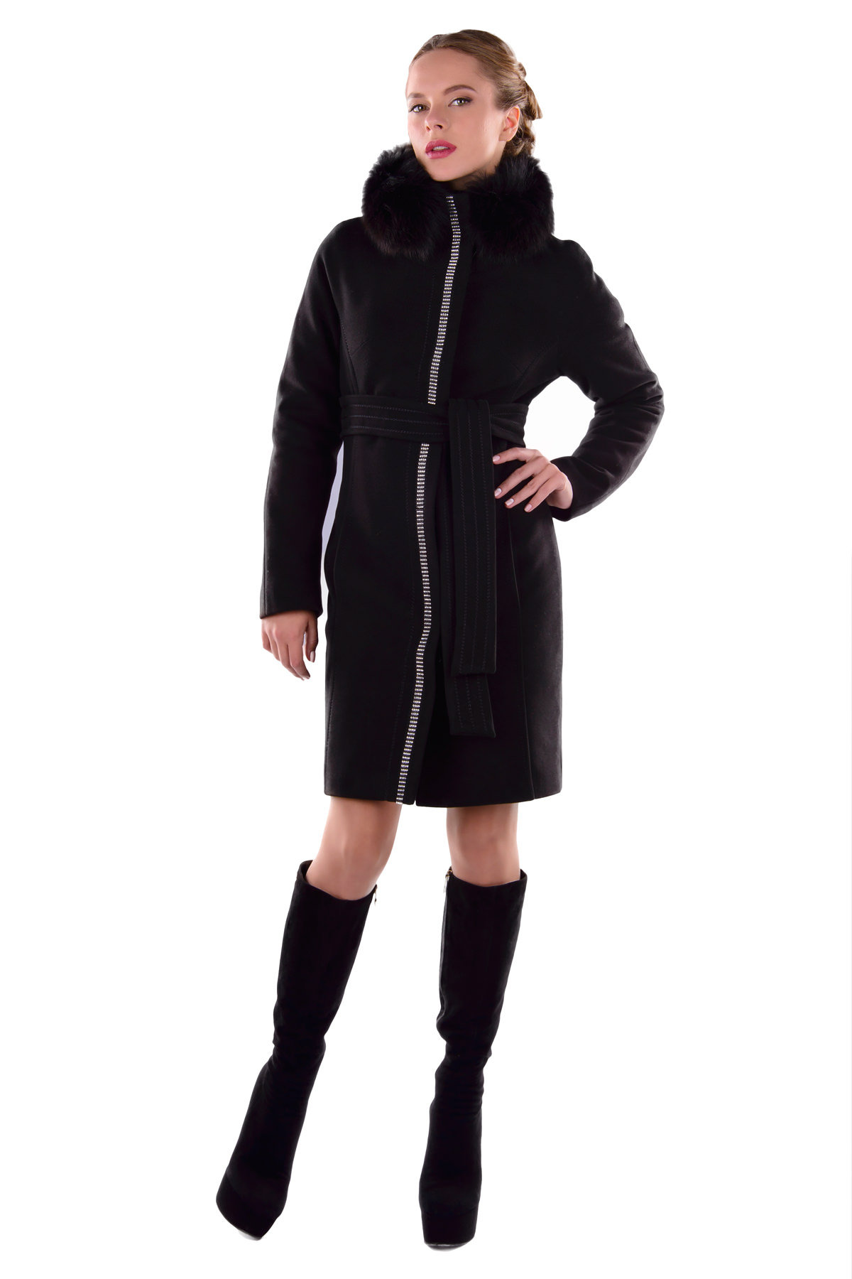 Купить оптом женское пальто у производителя Пальто Дакар песец зима турция 