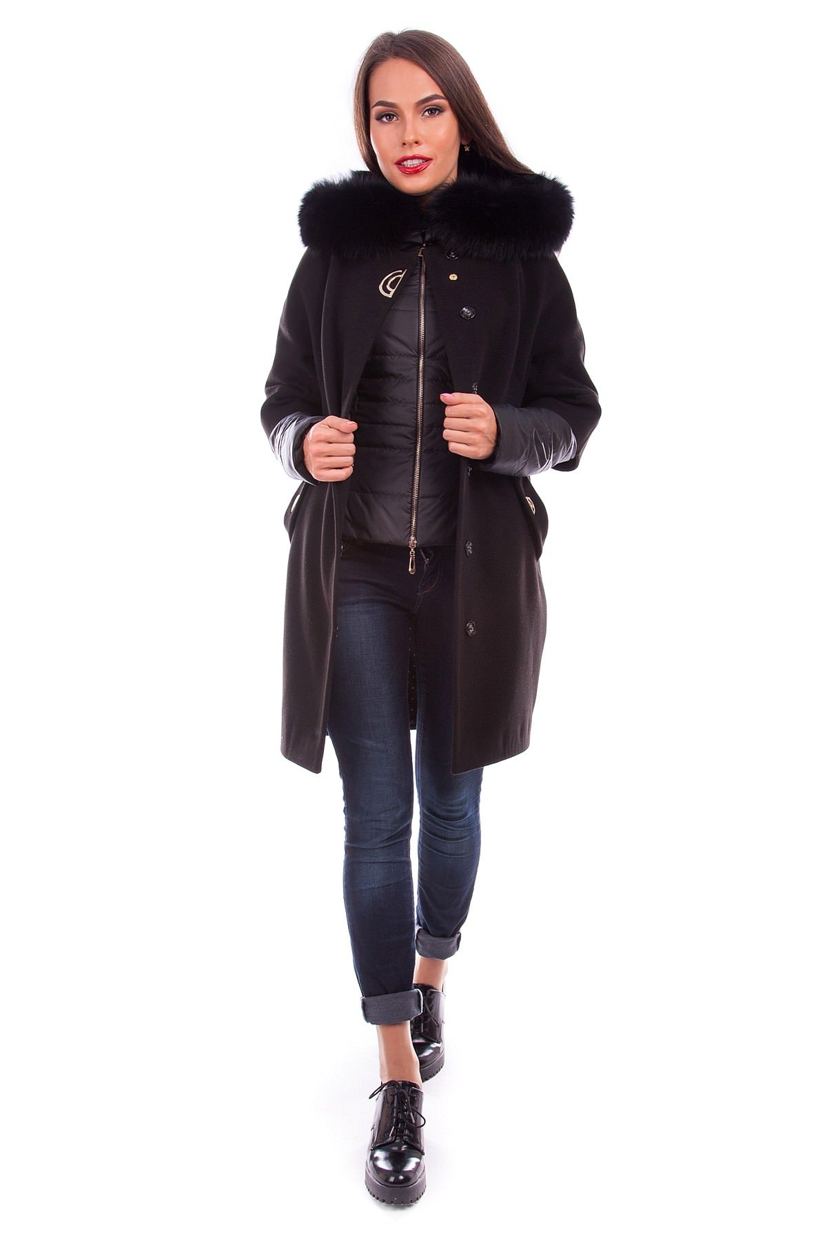 Женская одежда оптом от производителя Modus Пальто Твикс зима песец