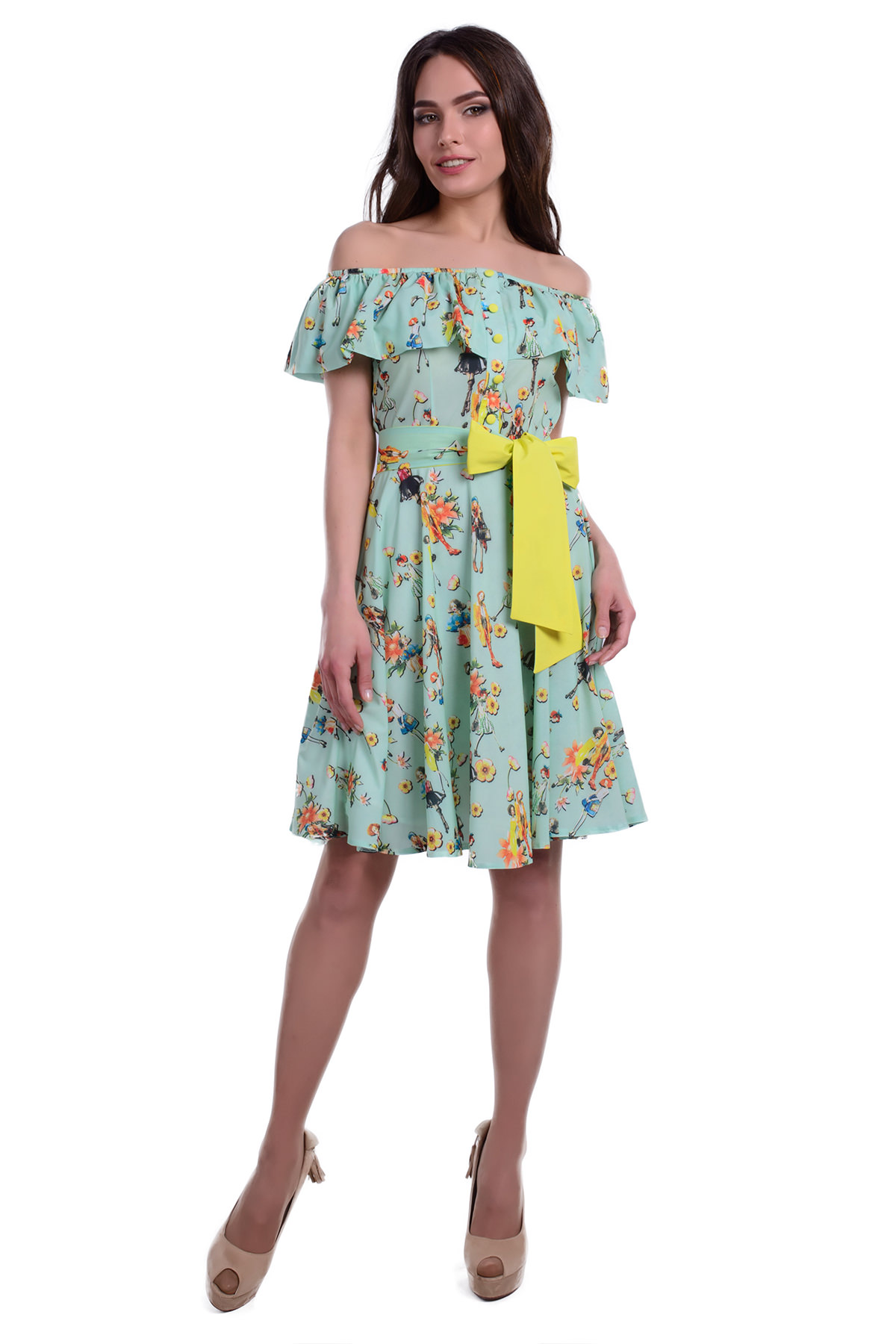 Женская одежда оптом от производителя Платье Сафо принт шифон микро масло