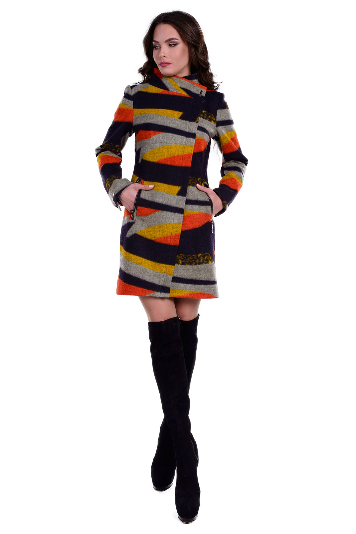 Женское пальто оптом от производителя Modus Пальто Эльпассо принт шерсть