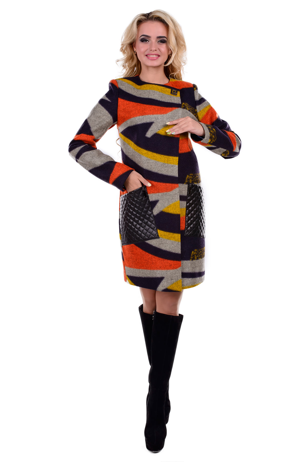 Женское пальто оптом от Modus Пальто Милан шерсть принт