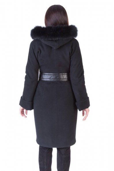 Пальто с мехом Буэно Цвет: Черный