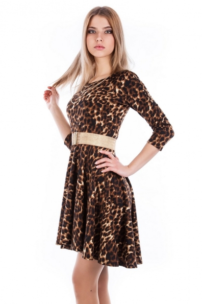 Платье Фенди 3/4 лео Цвет: Леопард с черным