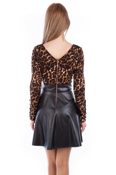 Платье Шанталь лео Цвет: Леопард с черным
