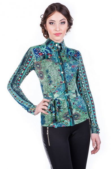 Блуза Пэнни принт Цвет: Зеленый 