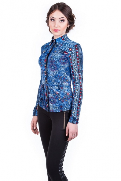 Блуза  Пэнни принт Цвет: Темно-синий