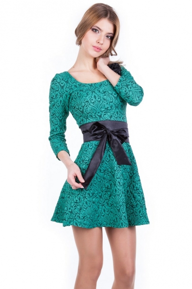 Платье Танго жаккард Цвет: Зеленый