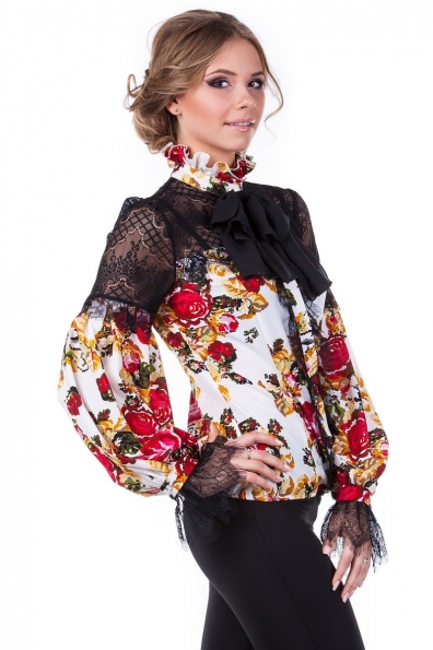 Блуза Версаче Цвет: Черное с белым