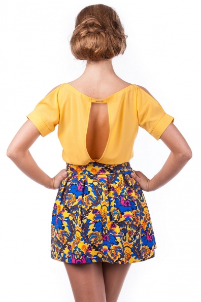 Платье Невада Цвет: Голубой с желтым