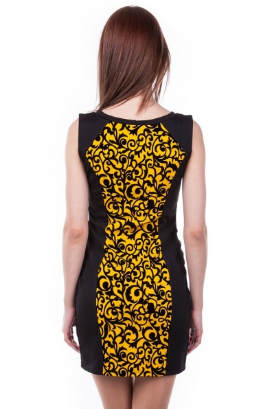 Платье Рафаэль Цвет: Черный с горчицей