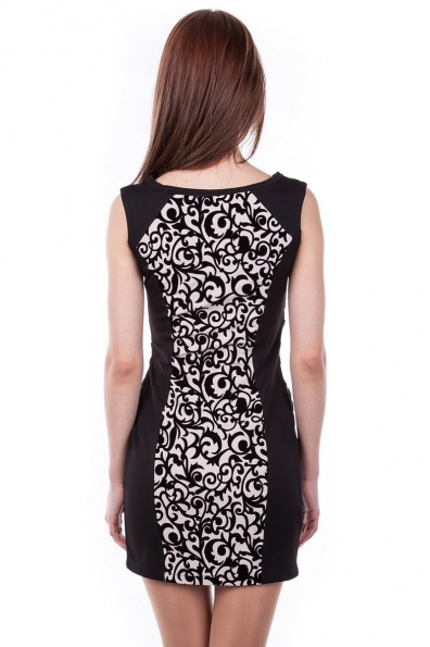 Платье Рафаэль Цвет: Черный с бежевым