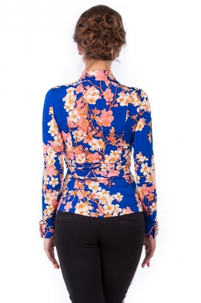 Блуза Пэнни длинный рукав Цвет: Синий коралл Сакура