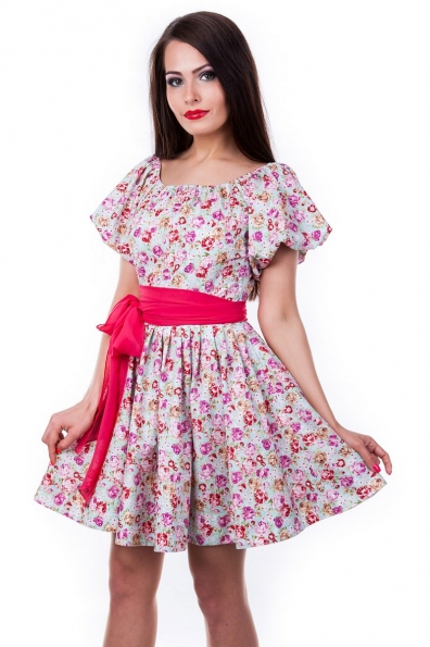 Платье Таша Цвет: Мята, мелкая, роза розовая