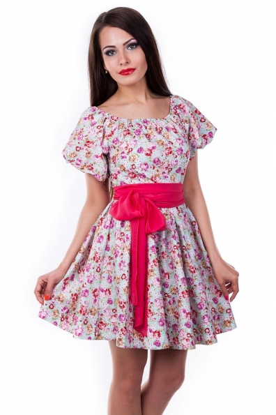Платье Таша Цвет: Мята, мелкая, роза розовая