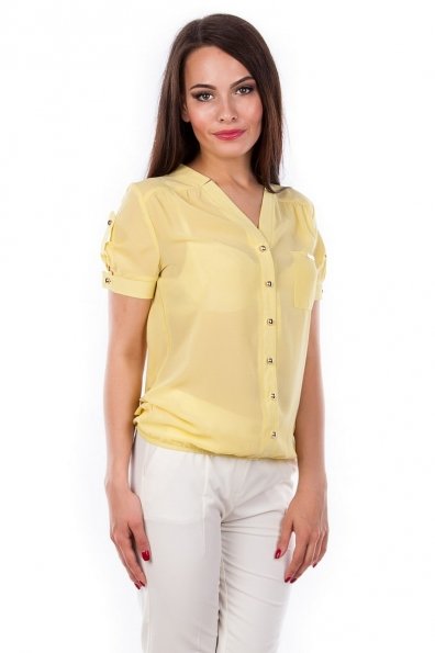 Блуза Кумир креп короткий рукав Цвет: Желтый