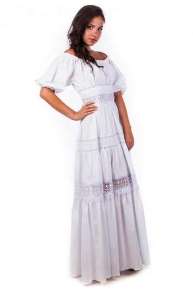 Платье Майорка штап принт* Цвет: Белое