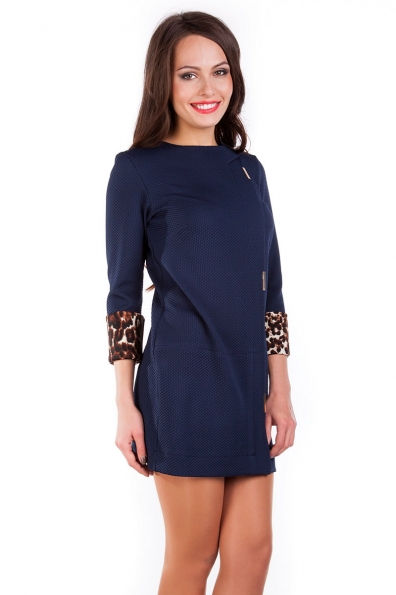 Платье Лайма Цвет: Тем.синий, леопард