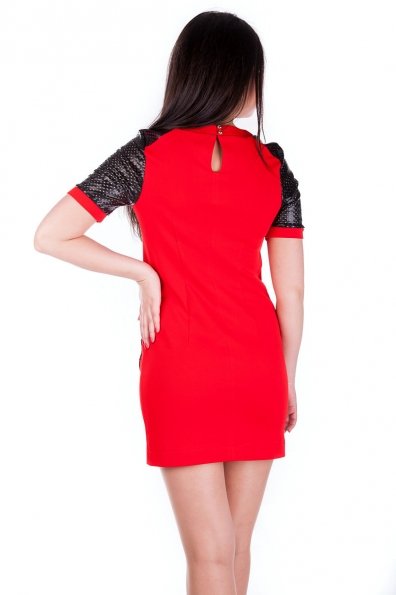 Платье Астер 3370 Цвет: Красный черный звёздочки