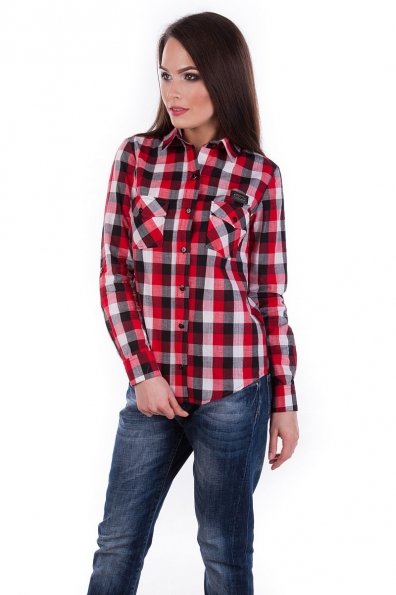 Рубашка Зара 3483 Цвет: Красная/черная/белая