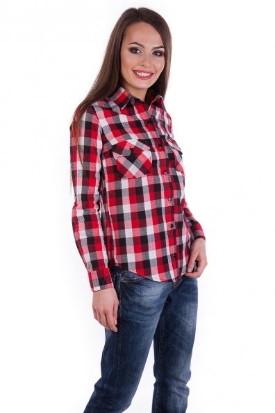 Рубашка Зара 3483 Цвет: Красная/черная/белая