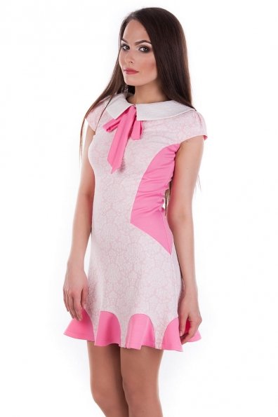 Платье Стефани 3536 Цвет: Розовый /белый