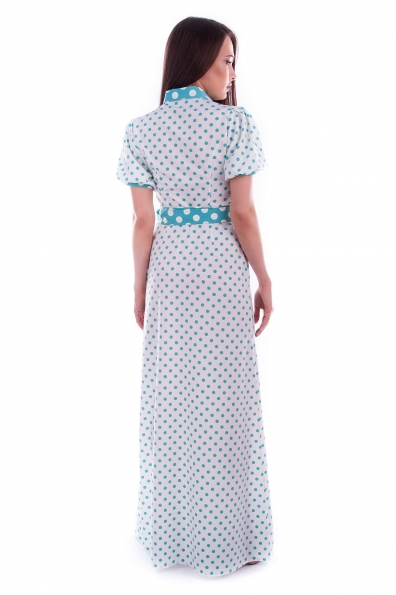 Платье CHERRY принт Цвет: Молоко Горох/мята средний №6