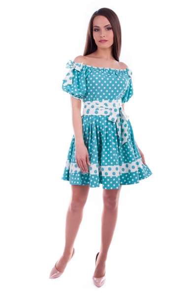 Платье Даша вискоза принт Цвет: Мята Горох/белый средний №5