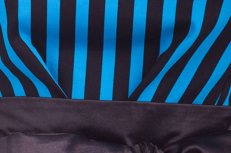 Платье Дефиле д/р коттон принт Цвет: Бирюза / Черный полос 12