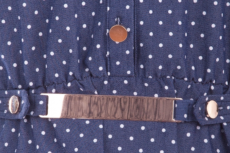 Платье Эйприл джинс принт Цвет: Т.синий Горох/бел мелк 1