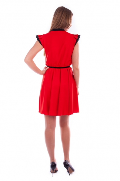 Платье Кармен креп плотный Цвет: Красный 4 / черный