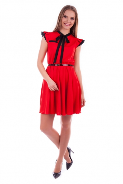 Платье Кармен креп плотный Цвет: Красный 4 / черный