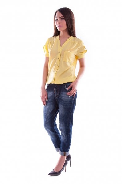 Блуза Кумир креп короткий рукав Цвет: Желтый 19