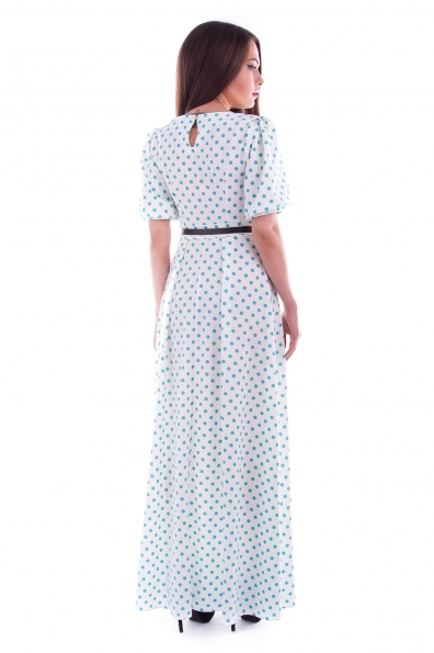 Платье Марта вискоза принт Цвет: Молоко Горох/мята средний 6