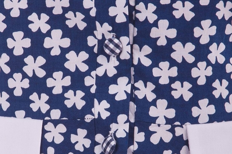 Блуза Калибри принт Цвет: Т.синий цветы бел D6 С# 1