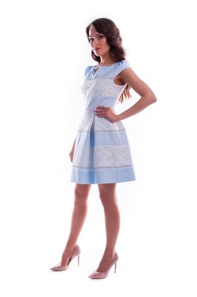 Платье Оливия костюмка креп Цвет: Голубой 3,