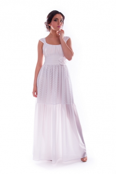 Платье Лима креп шифон / прошва Цвет: Белый