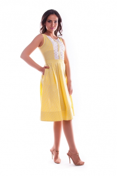 Платье Изольда Цвет: Желтый/бел клет м 2/прошва