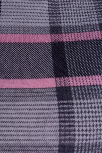 Платье Розали принт француз Цвет: Черный/серый/розовый крупная клетка