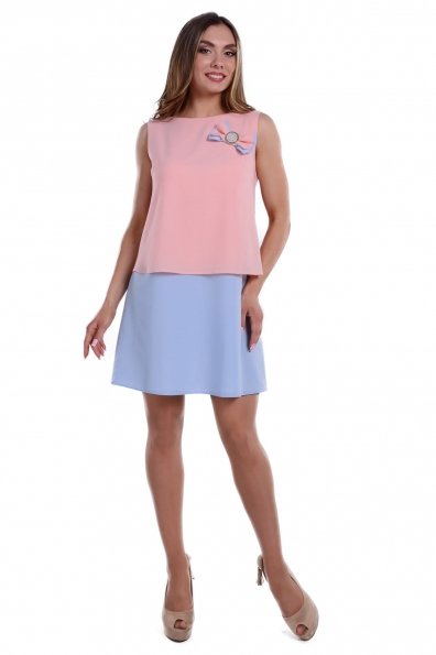 Платье Юмина 133 Цвет: Персик / голубой