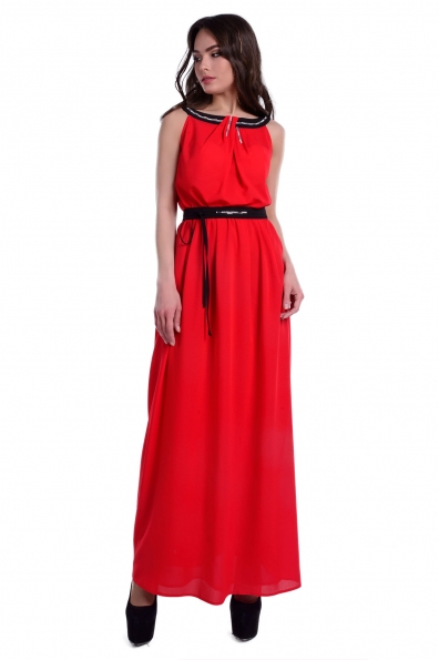 Платье Бали креп шифон Цвет: Красный / черный