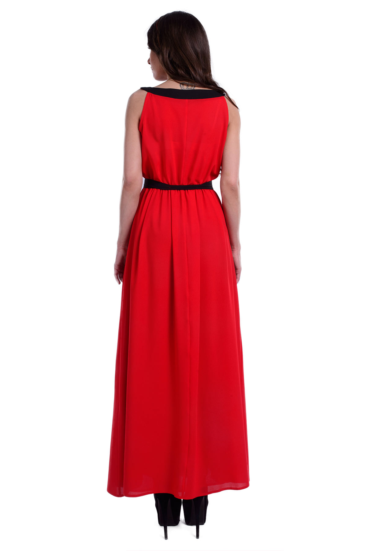 Платье Бали креп шифон АРТ. 6273 Цвет: Красный / черный - фото 3, интернет магазин tm-modus.ru