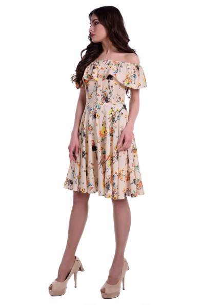 Платье Сафо принт шифон микро масло Цвет: Персик девуш. Цветы
