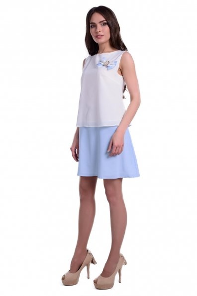 Платье Юмина 133 Цвет: Молоко / голубой