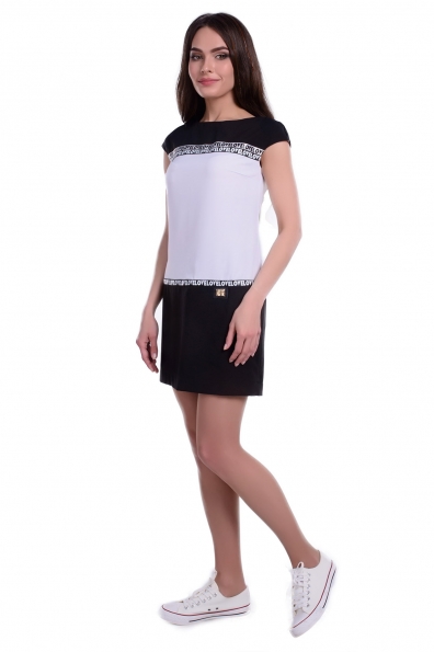 Платье Амбре креп Цвет: 	Черный / белый