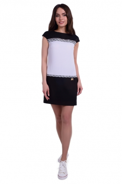 Платье Амбре креп Цвет: 	Черный / белый
