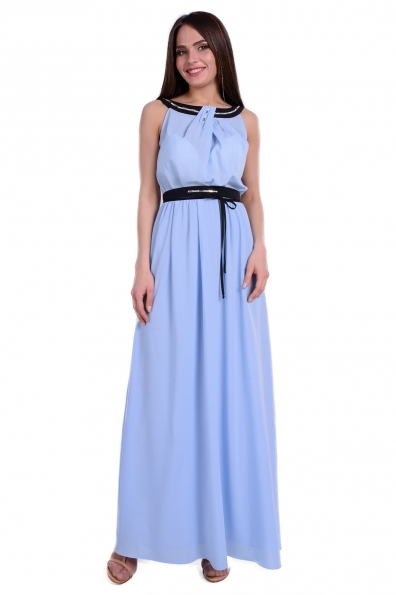 Платье Бали креп шифон Цвет: Голубой / черный
