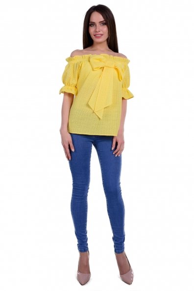 Блуза Кларис  Прошва Цвет: Желтый мелкий
